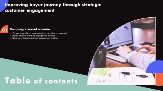 Improving Buyer Journey Through Strategic Customer Engagement Table Of Contents Ideas PDF Improving Buyer Journey Through Strategic Customer Engagement Table Of Contents Ideas PDF