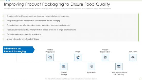 Improving Product Packaging To Ensure Food Quality Food Security Excellence Ppt Slides Template PDF