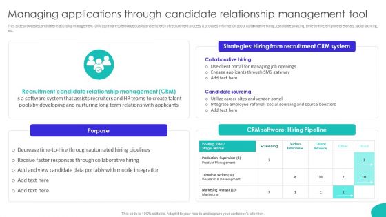 Improving Technology Based Managing Applications Through Candidate Relationship Slides PDF