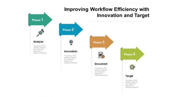 Improving Workflow Efficiency With Innovation And Target Ppt PowerPoint Presentation File Clipart PDF