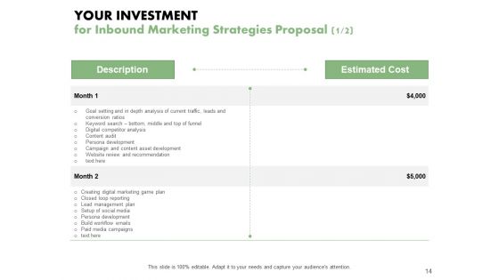 Inbound Marketing Strategies Proposal Ppt PowerPoint Presentation Complete Deck With Slides