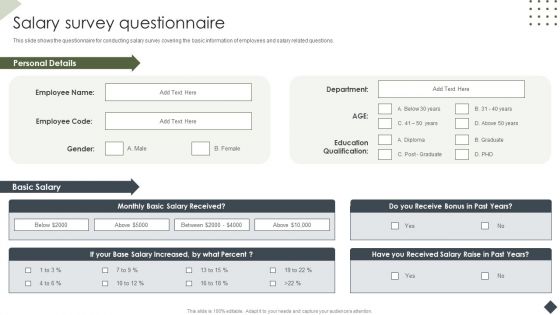 Income Assessment Document Salary Survey Questionnaire Ppt Images PDF