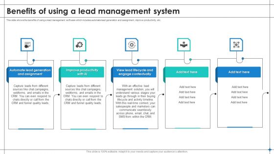 Increase Sales By Lead Generation Benefits Of Using A Lead Management System Elements PDF