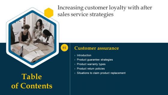 Increasing Customer Loyalty With After Sales Service Strategies Table Of Contents Sample PDF