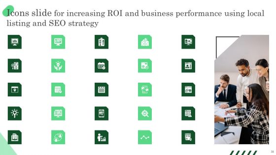 Increasing ROI And Business Performance Using Local Listing And SEO Strategy Ppt PowerPoint Presentation Complete Deck With Slides