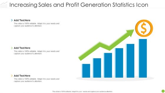 Increasing Sales And Profit Generation Statistics Icon Template PDF