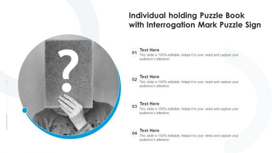 Individual Holding Puzzle Book With Interrogation Mark Puzzle Sign Ppt PowerPoint Presentation File Format Ideas PDF