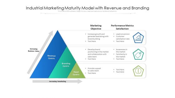 Industrial Marketing Maturity Model With Revenue And Branding Ppt PowerPoint Presentation Gallery Pictures PDF