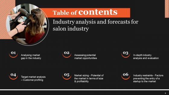 Industry Analysis And Forecasts For Salon Industry Ppt PowerPoint Presentation Complete Deck With Slides