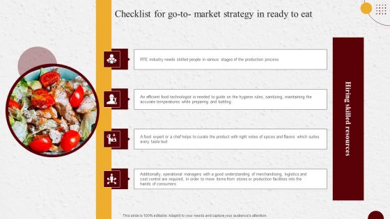Industry Report Of Packaged Food Products Part 1 Checklist For Go To Market Strategy In Ready To Eat Designs PDF