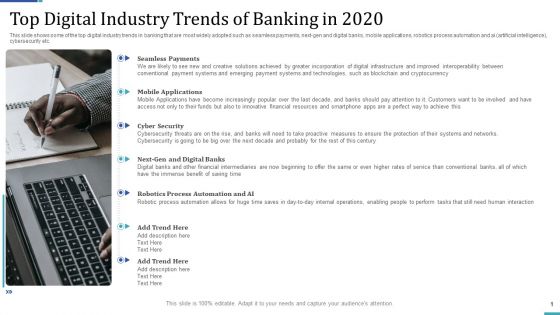 Industry Transformation Approaches Banking Sector Employee Development Top Digital Industry Trends Of Banking Mockup PDF