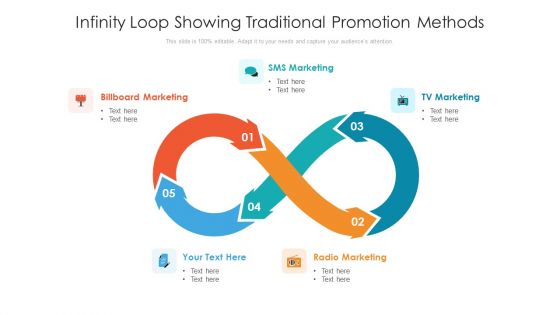Infinity Loop Showing Traditional Promotion Methods Ppt PowerPoint Presentation Gallery Visual Aids PDF