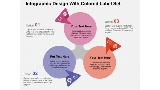 Infographic Design With Colored Label Set Powerpoint Templates