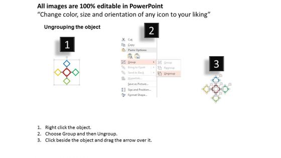 Infographic Illustration Of Five Linked Squares Powerpoint Templates