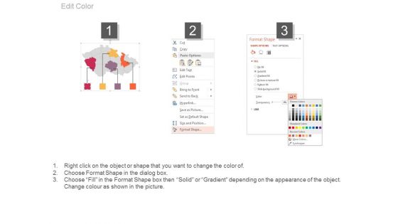 Infographic Map Diagram With Four Points Powerpoint Slides