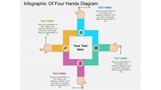 Infographic Of Four Hands Diagram Powerpoint Template Infographic Of Four Hands Diagram Powerpoint Template
