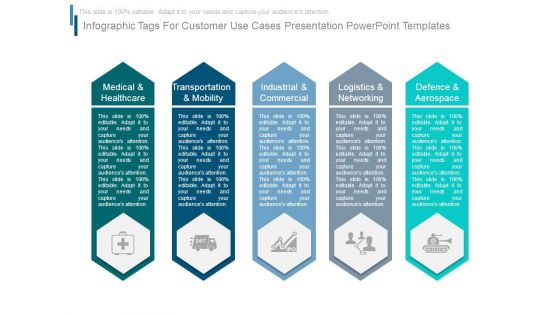 Infographic Tags For Customer Use Cases Presentation Powerpoint Templates
