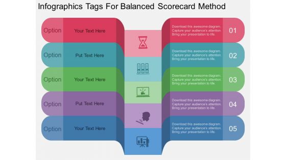 Infographics Tags For Balanced Scorecard Method Powerpoint Template