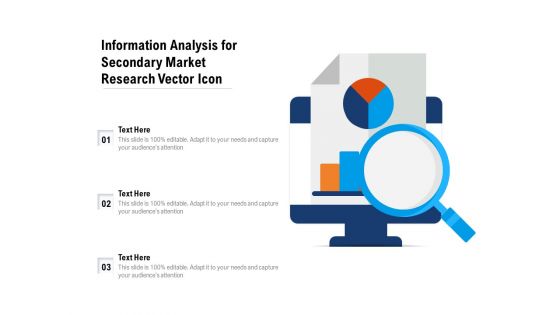 Information Analysis For Secondary Market Research Vector Icon Ppt PowerPoint Presentation Gallery Brochure PDF