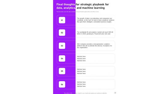 Information Analytics And Automated Learning Strategy Playbook Template