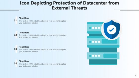 Information Processing Center Icon Threats Ppt PowerPoint Presentation Complete Deck With Slides