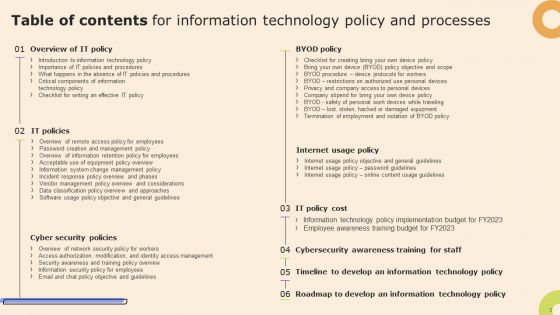 Information Technology Policy And Processes Ppt PowerPoint Presentation Complete Deck With Slides