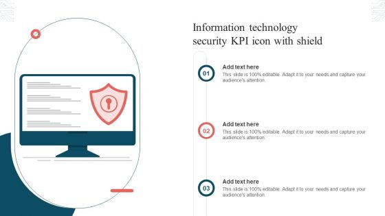 Information Technology Security KPI Icon With Shield Inspiration PDF