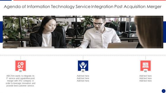 Information Technology Service Integration Post Acquisition Merger Ppt PowerPoint Presentation Complete With Slides