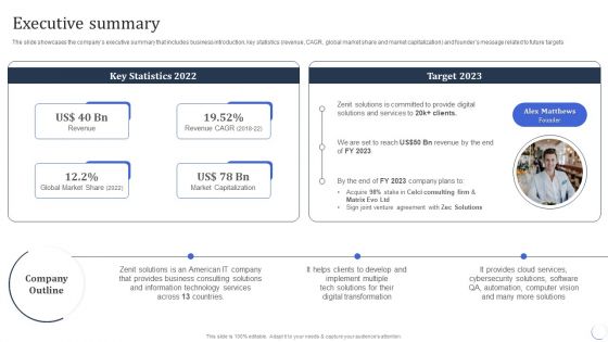 Infotech Solutions Research And Development Company Summary Executive Summary Template PDF Infotech Solutions Research And Development Company Summary Executive Summary Template PDF