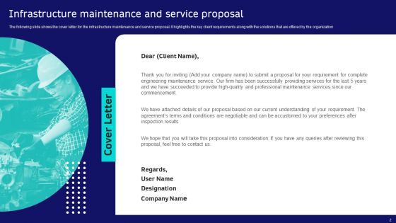 Infrastructure Maintenance And Service Proposal Ppt PowerPoint Presentation Complete Deck With Slides