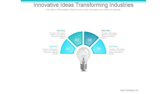 Innovative Ideas Transforming Industries Ppt PowerPoint Presentation Designs