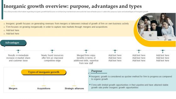 Inorganic Growth With Potential Inorganic Growth Overview Purpose Advantages And Types Inspiration PDF