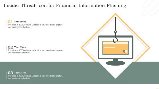 Insider Threat Icon For Financial Information Phishing Mockup PDF
