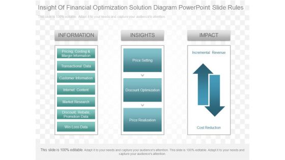 Insight Of Financial Optimization Solution Diagram Powerpoint Slide Rules