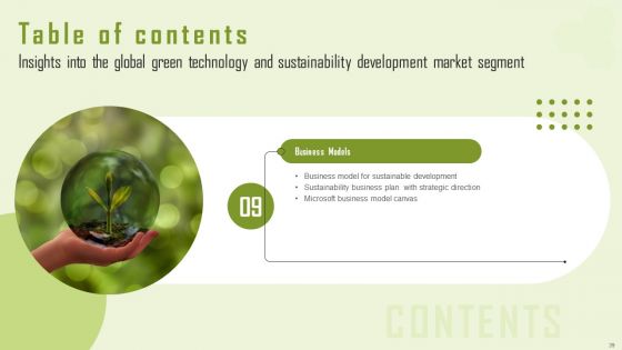 Insights Into The Global Green Technology And Sustainability Development Market Segment Complete Deck