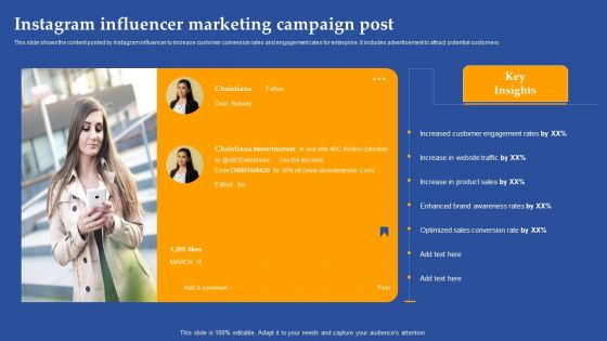 Instagram Influencer Marketing Campaign Post Ppt Slides Demonstration PDF