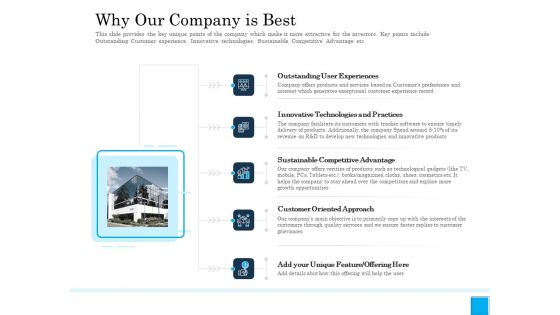 Insurance Organization Pitch Deck To Raise Money Why Our Company Is Best Portrait PDF