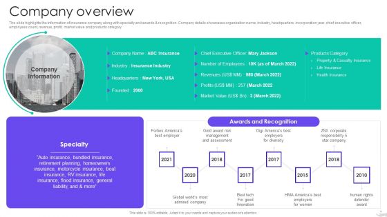 Insurance Services Firm Profile Ppt PowerPoint Presentation Complete With Slides