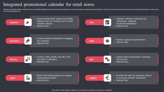 Integrated Promotional Calendar For Retail Stores Portrait PDF Integrated Promotional Calendar For Retail Stores Portrait PDF