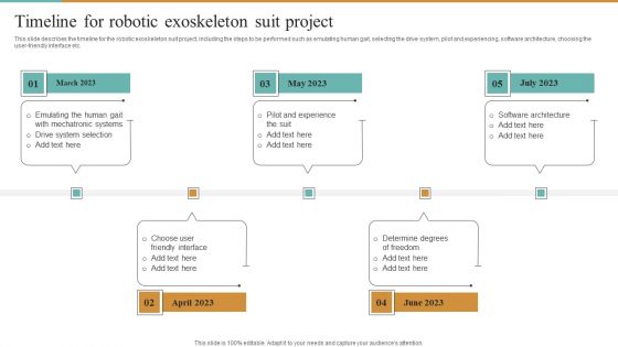 Integrating Robotic Exoskeleton Timeline For Robotic Exoskeleton Suit Project Portrait PDF Integrating Robotic Exoskeleton Timeline For Robotic Exoskeleton Suit Project Portrait PDF