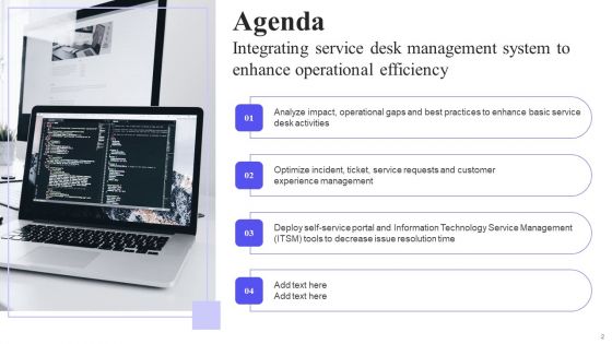 Integrating Service Desk Management System To Enhance Operational Efficiency Ppt PowerPoint Presentation Complete Deck