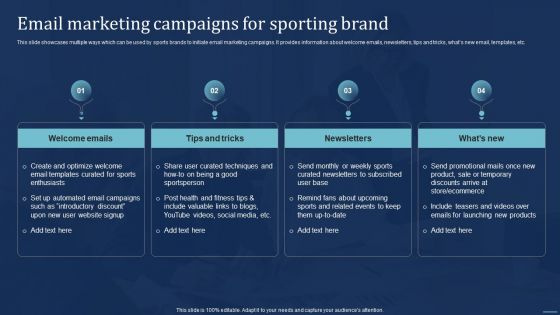 Integrating Sports Marketing Campaign Email Marketing Campaigns For Sporting Brand Guidelines PDF Integrating Sports Marketing Campaign Email Marketing Campaigns For Sporting Brand Guidelines PDF