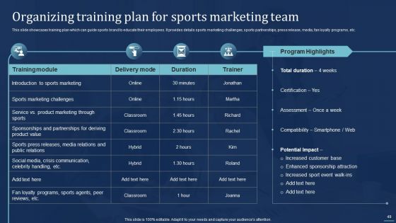 Integrating Sports Marketing Campaign To Enhance Engagement Ppt PowerPoint Presentation Complete Deck With Slides