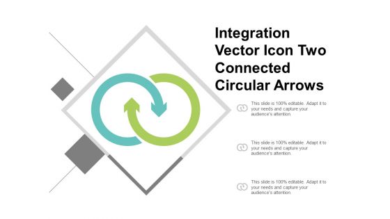 Integration Vector Icon Two Connected Circular Arrows Ppt Powerpoint Presentation Summary Aids