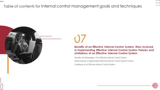 Internal Control Management Goals And Techniques Ppt PowerPoint Presentation Complete With Slides