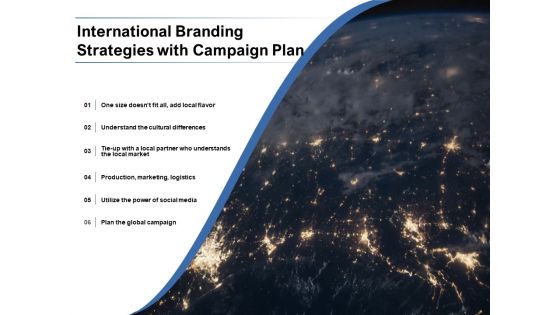 International Branding Strategies With Campaign Plan Ppt PowerPoint Presentation Model Inspiration