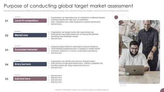 International Business Extension Purpose Of Conducting Global Target Market Assessment Designs PDF