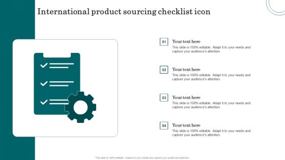 International Product Sourcing Checklist Icon Structure PDF International Product Sourcing Checklist Icon Structure PDF