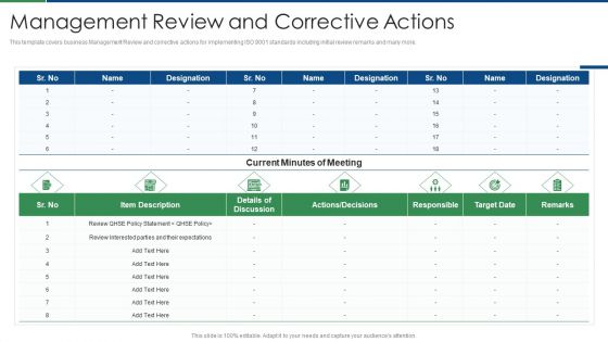 International Standard For Quality Management System Management Review And Corrective Actions Themes PDF