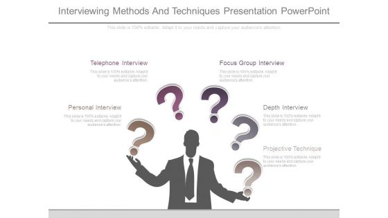 Interviewing Methods And Techniques Presentation Powerpoint
